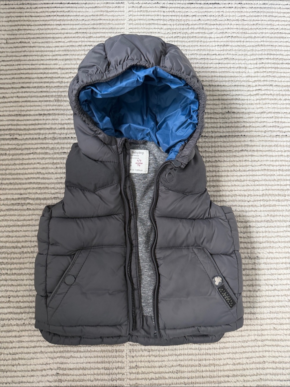Zara 6/9 MO Lined Hooded Puffer Vest